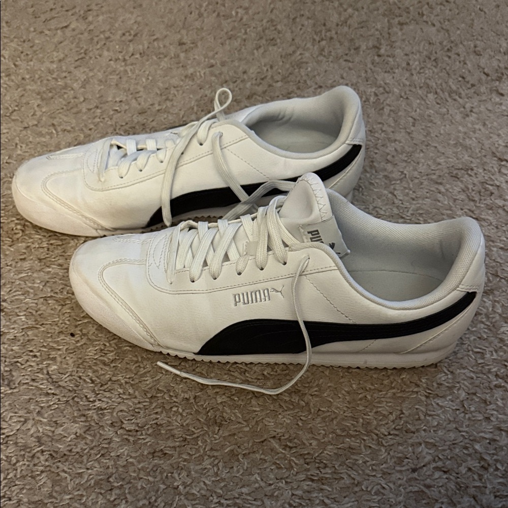 Puma Men's Classic White and Black Sneakers